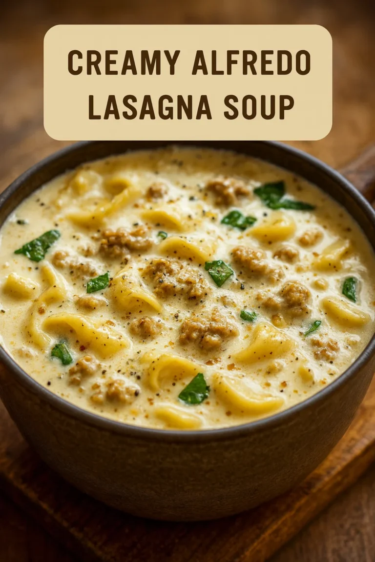 Creamy Alfredo Lasagna Soup