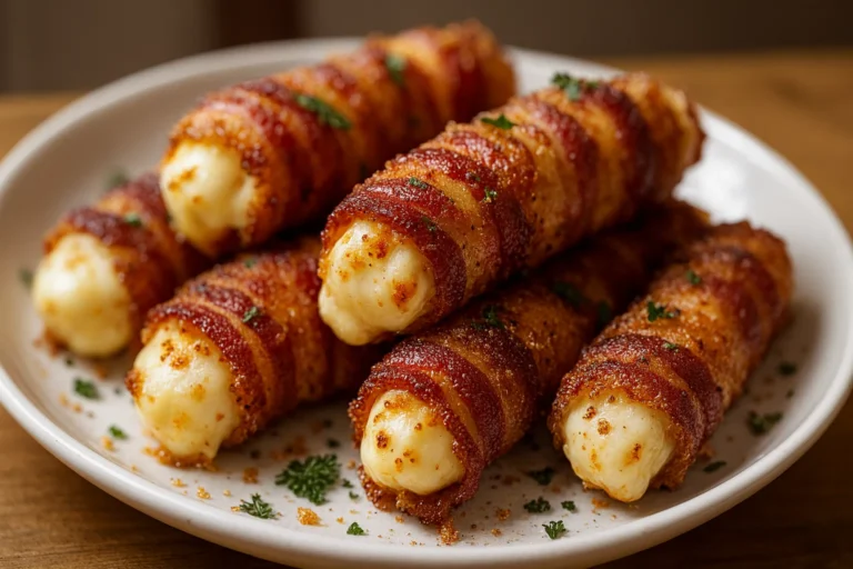 Delicious Low Carb Nashville Hot Bacon Wrapped Mozzarella Sticks Irresistible Appetizer Recipes