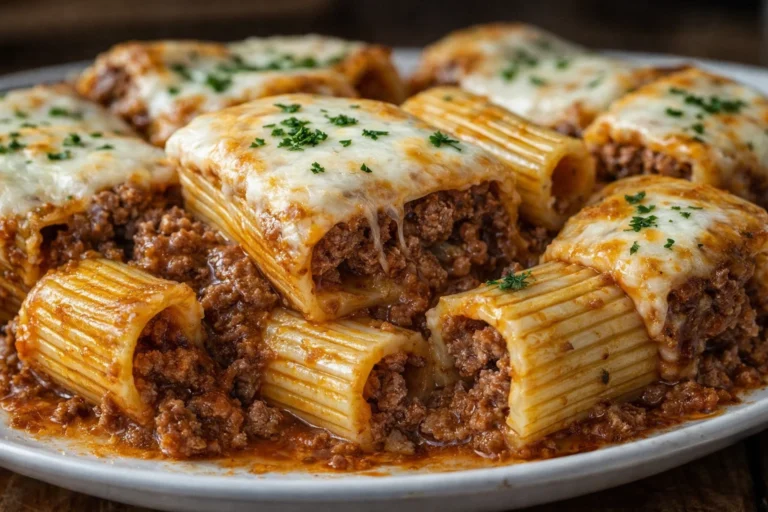 The Best Baked Rigatoni Stuffed Beef Ragu