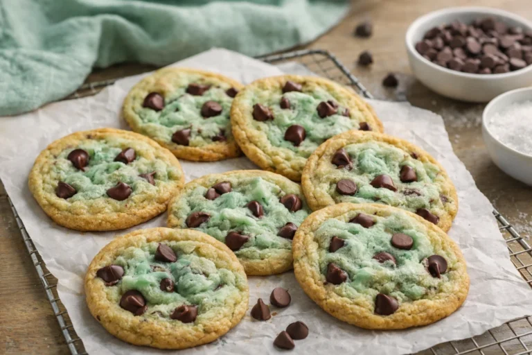 Easy Mint Chocolate Chip Cookies  Soft  Chewy