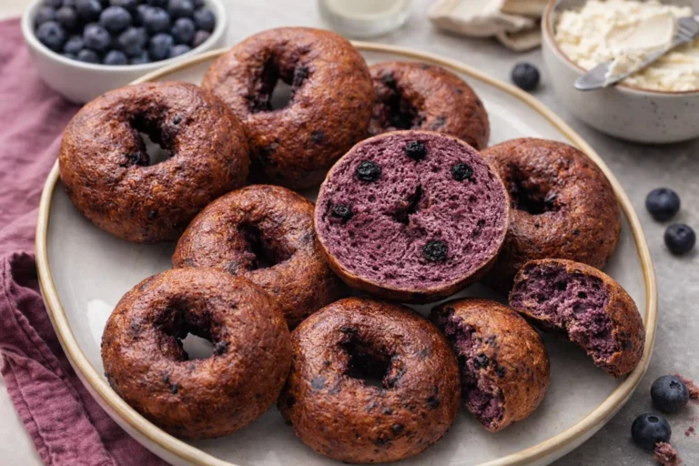 Homemade Blueberry Bagels Extra Chewy  Bursting with Blueberries