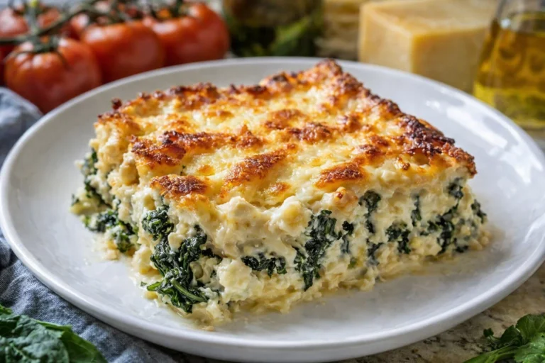 The Best Italian Spinach Bake  Cheesy Casserole
