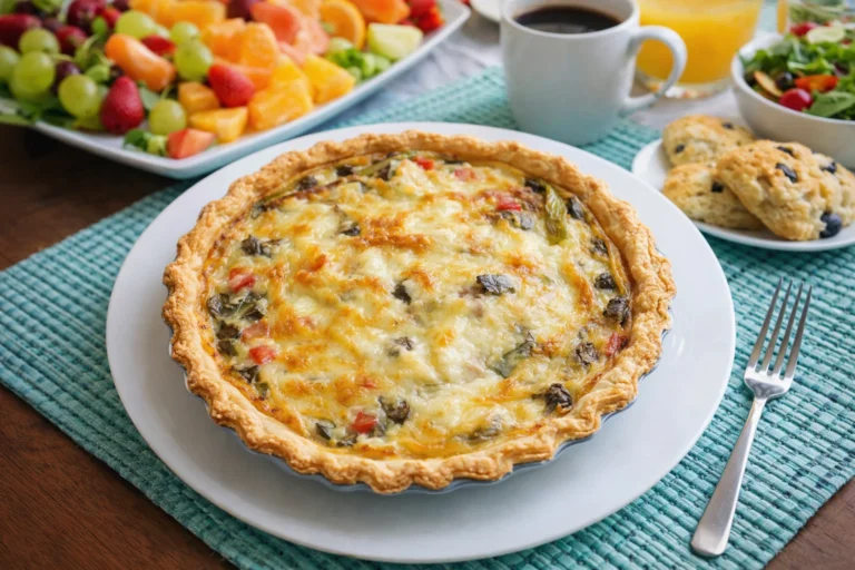 Cozy Vegetable  Mozzarella Quiche Vegetarian Brunch