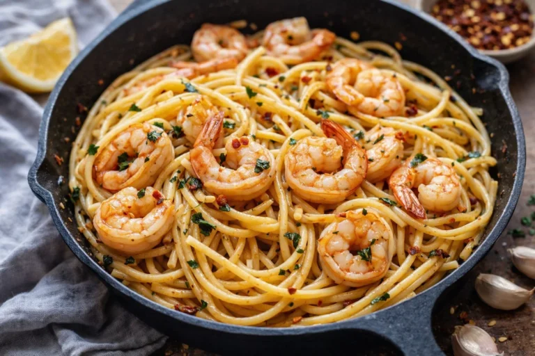 Tasty Garlic Shrimp Spaghetti Aglio Olio