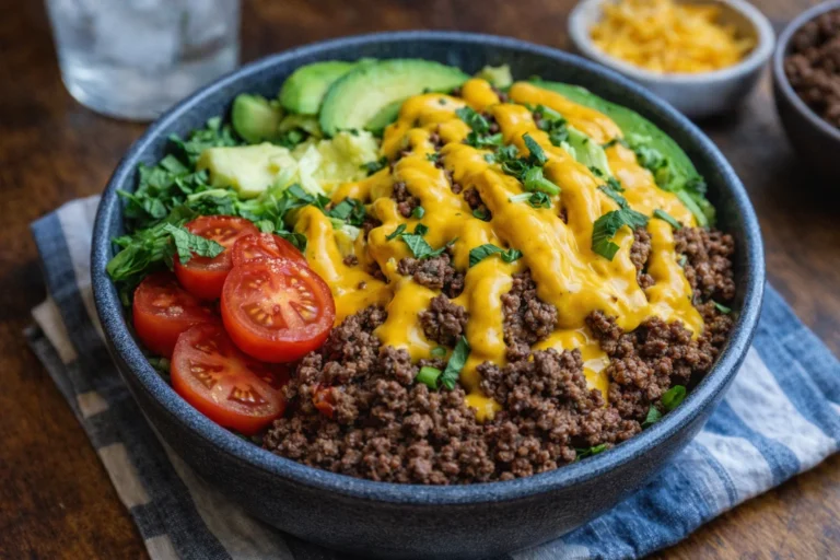 Easy High-Protein Cheeseburger Bowls Meal