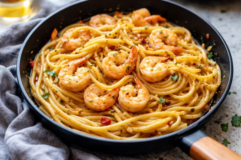 Easy Shrimp Spaghetti Aglio Olio Pasta