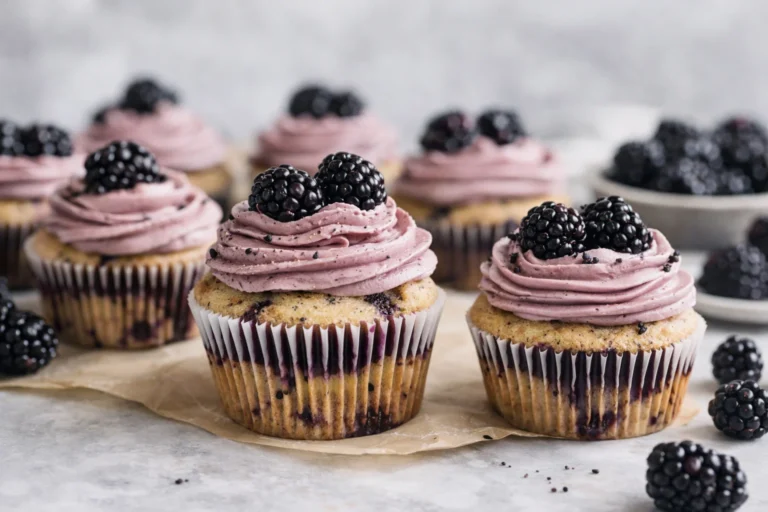 The Best Roasted Blackberry Earl Grey Cupcakes