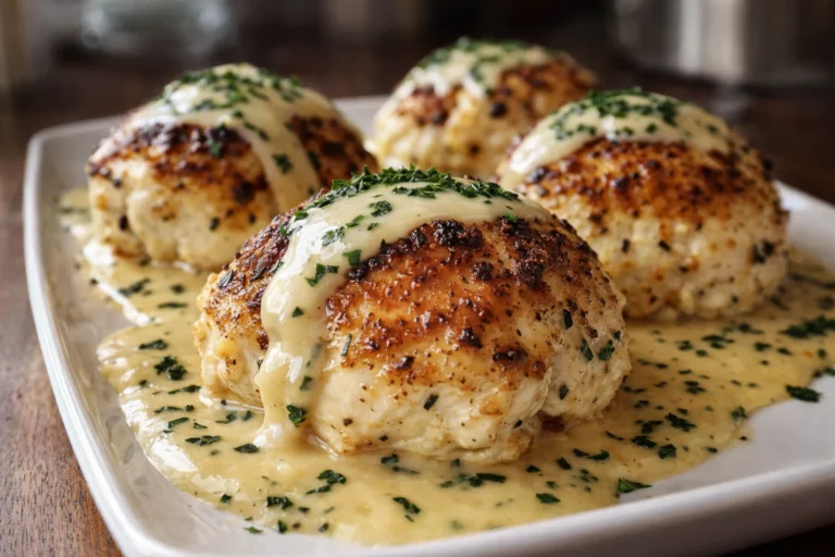 Tasty Chicken Pillows with Parmesan Sauce