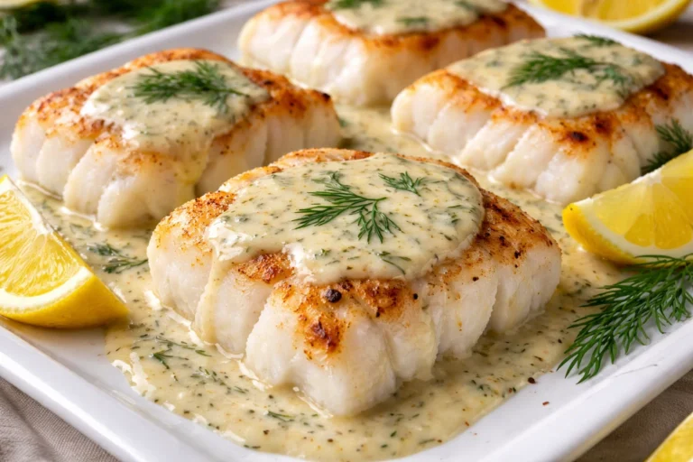 Baked Cod with Lemon-Dill Sauce A Perfectly Balanced, Flavorful Dish