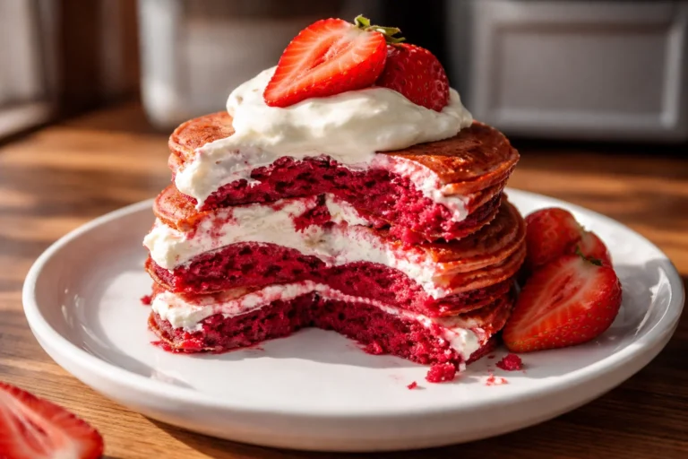 Cozy Strawberries Cream Beet Pancakes