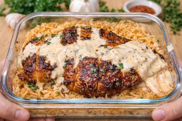 Creamy Cajun Chicken  Rice High Protein, Healthy Version