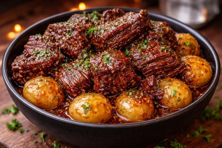 Slow Cooker Garlic Butter Beef with Potatoes  Easy Tender Recipe