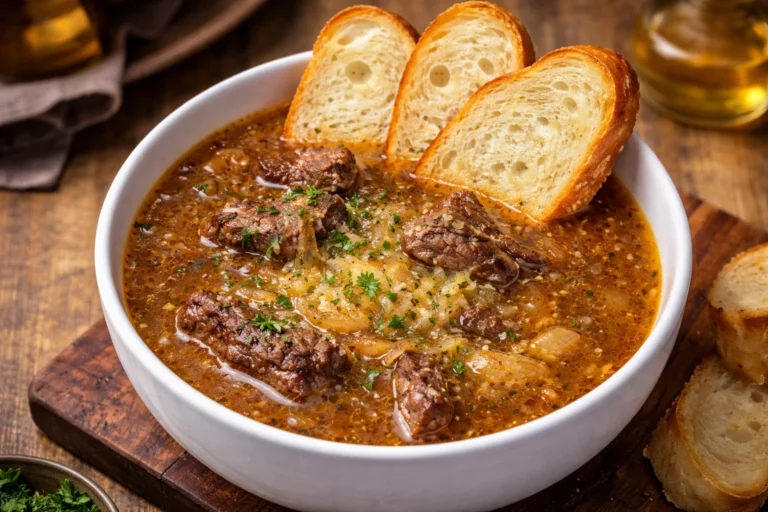French Onion Beef Short Rib Soup
