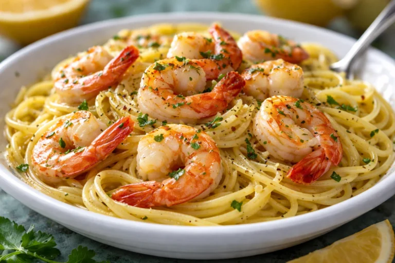 Easy Lemony Shrimp Scampi Pasta Dinner