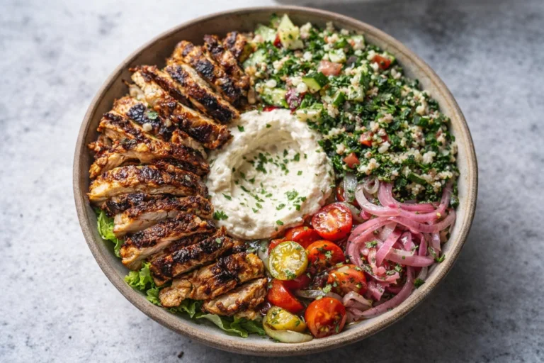 Lebanese Chicken Shawarma Bowl with Tabbouleh A Flavor-Packed Middle Eastern Meal