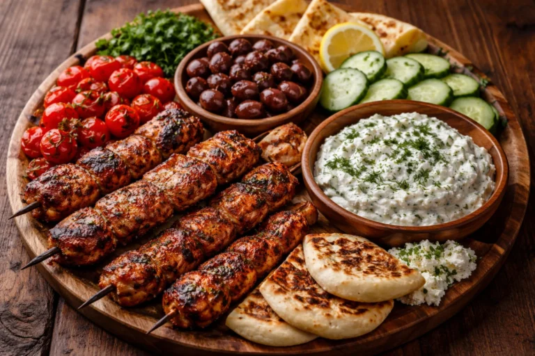 Greek Chicken Souvlaki Grazing Board with Feta Dip  A Mediterranean Feast to Share