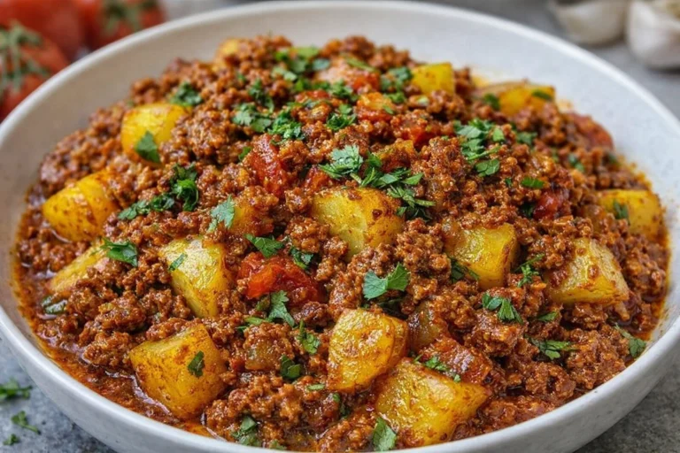 Aloo Keema Ground Meat with Potatoes – Crisp Tastes