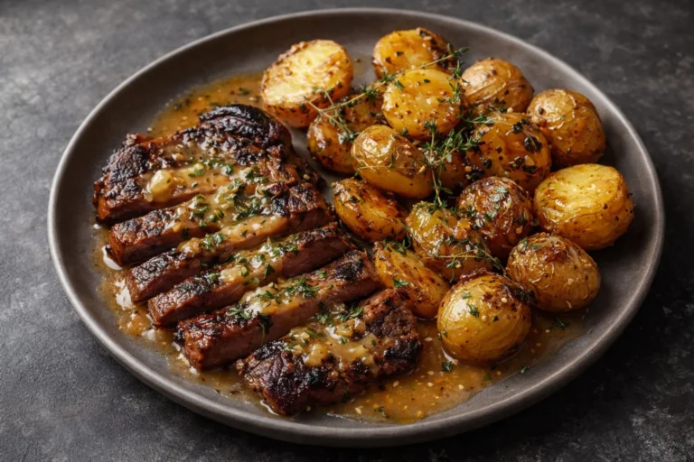 High Protein Creamy Honey Butter Steak  Potatoes