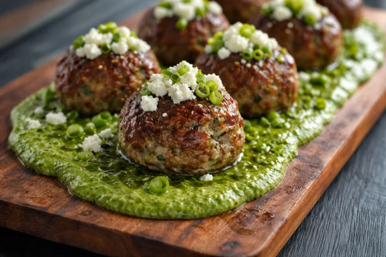 Spicy Lamb Meatballs With Green Goddess Dip Recipe