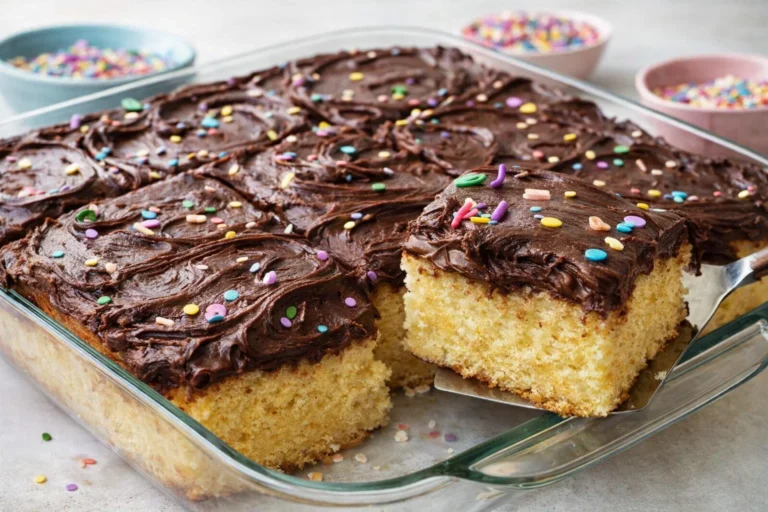 Yellow Sheet Cake with Chocolate Frosting  Sallys Baking Addiction