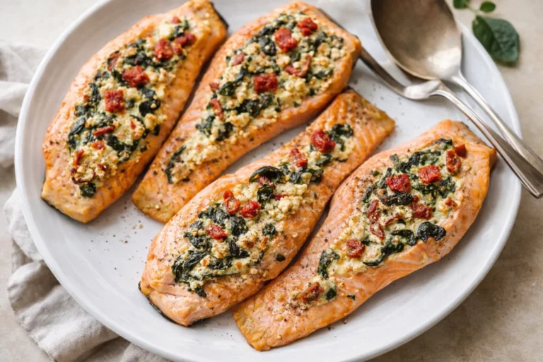 Baked Stuffed Salmon With Spinach  Feta  Walder Wellness, RD