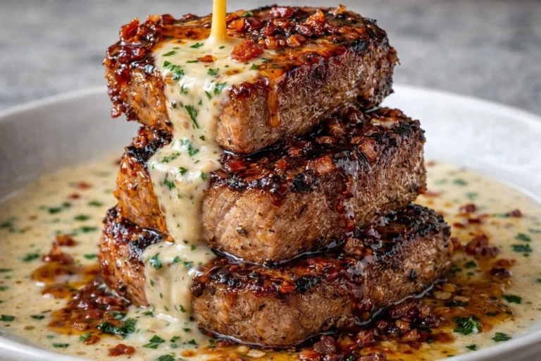 Creamy Dijon Pork Chops with Bacon Maple Glaze