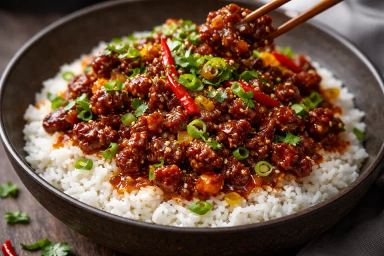 Crispy Chilli Beef Rice – CookTune