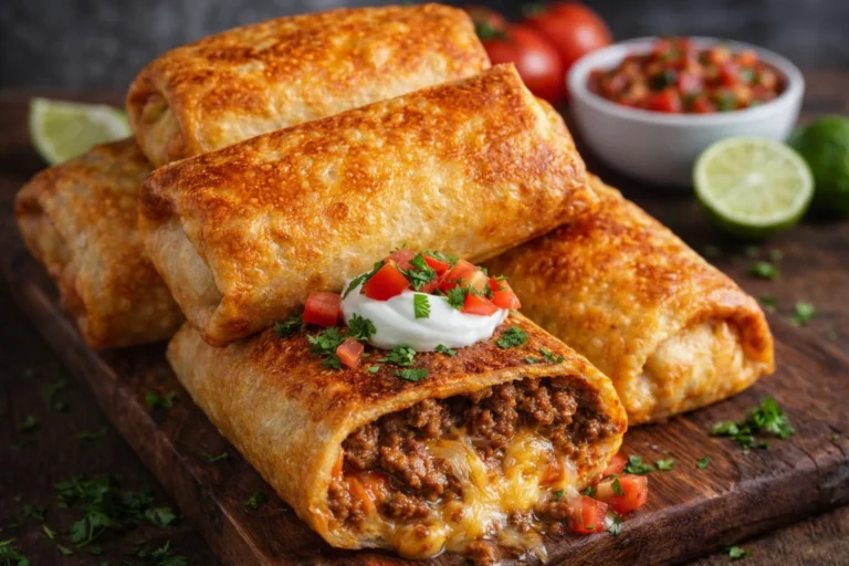Beef and Cheese Chimichangas Recipe