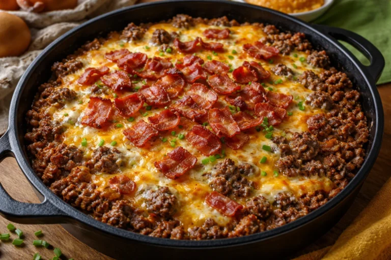 Low-Carb Bacon Cheeseburger Casserole