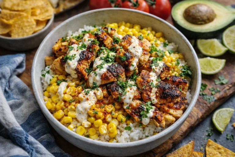 Street Corn Chicken Rice Bowl  Easy Mexican-Inspired Dinner