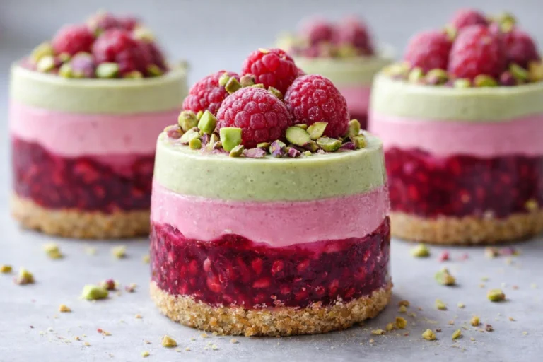 Raspberry Pistachio Mousse Cakes