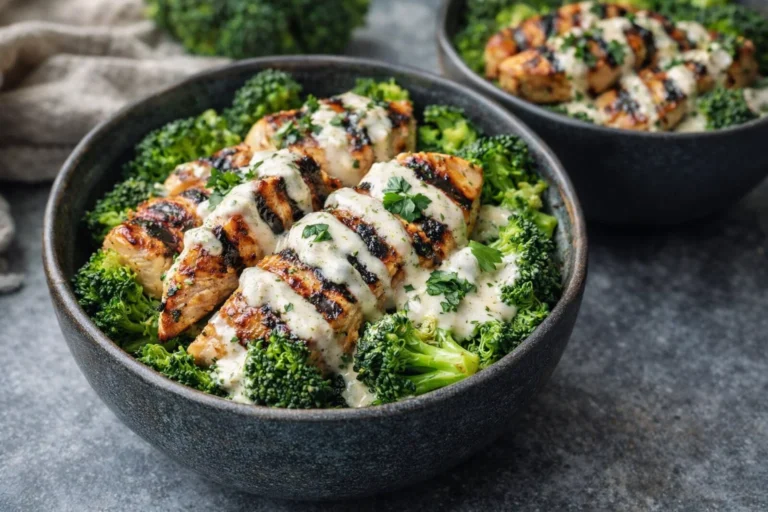 Healthy Grilled Chicken Bowls with Creamy Garlic Bliss