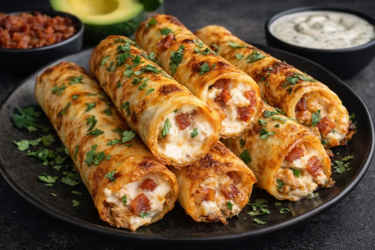 Keto Chicken Bacon Ranch Taquitos Easy Low-Carb Recipe