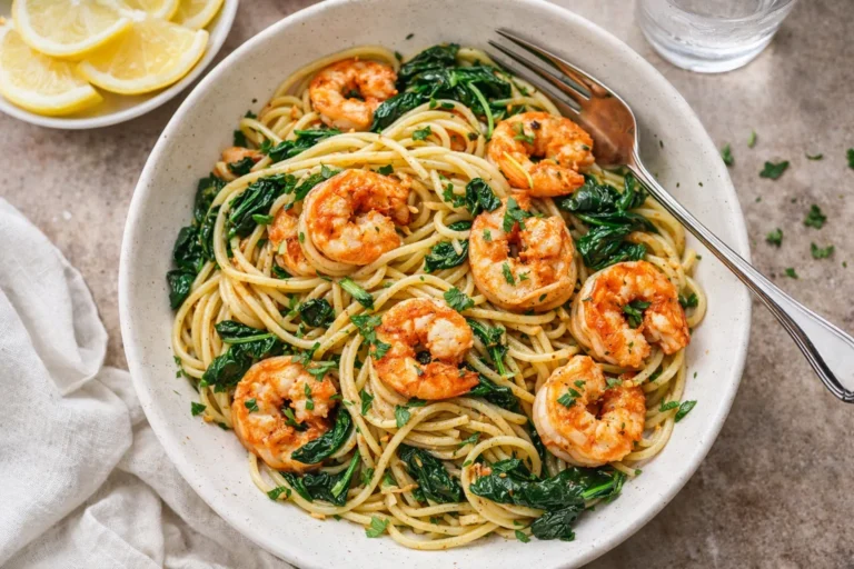 Lemon Garlic Shrimp Pasta With Spinach  Walder Wellness, RD