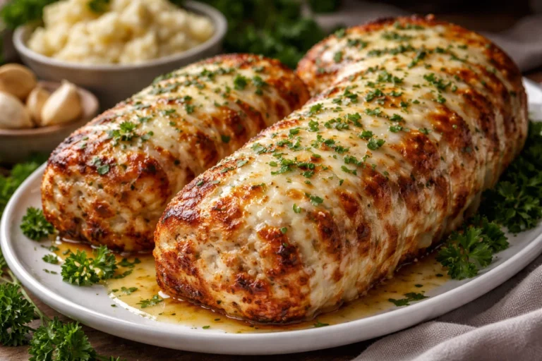 Melt-in-Your-Mouth Garlic Parmesan Chicken Meatloaf